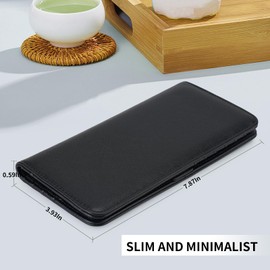 APHISON Wallet Women Ultra Slim Thin Leather Womens Wallet RFID Blocking Credit Card Holder Bifold Clutch Long Ladies Billfold