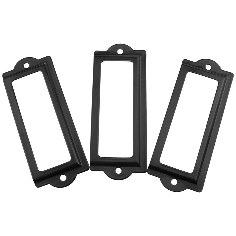 Dsjnf Metal Label Holder Black Metal Library Label File Drawer