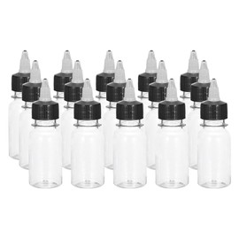 MECCANIXITY 15 Pack 50ml/1.7oz Dispensing Bottles Plastic Squeeze Bottle with Twist Top Cap Measurement for Liquids, Inks, Oils, Arts, Crafts
