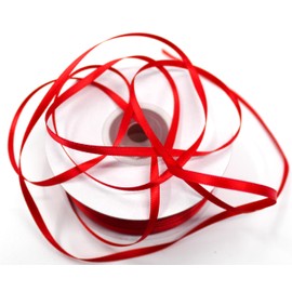 CaPiSo Double-Sided Shiny Premium Quality Satin Ribbon Flowing Satin Decorative Ribbon Gift Ribbon Double-Sided (Red, 100 m3 mm)