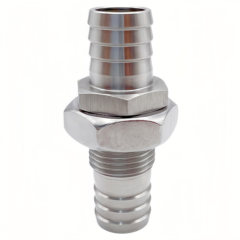 Lophtnix 2PCS 304 Stainless Steel Hose Barb Fitting Thru-Bulk Bulkhead
