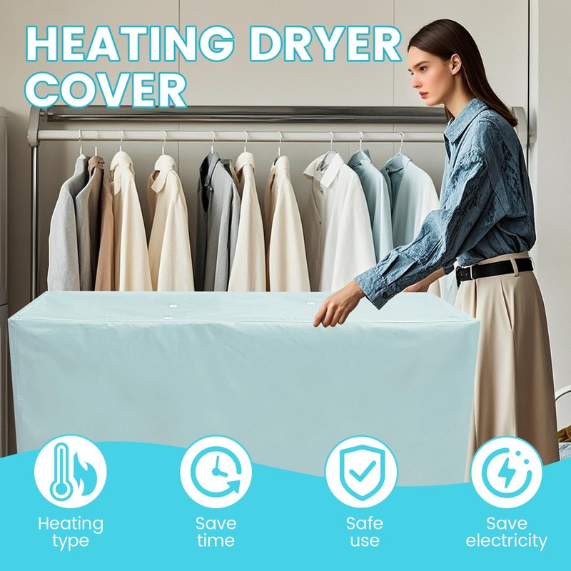 Heated Clothes Airer Drying Cover Electric Heated Folding Clothes Dryer