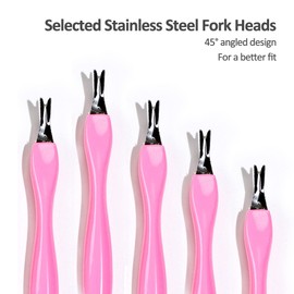 Cuticle knife Trimmer, 24 Pack Cuticle ForkTrimmer Nail Cuticle Remover Trimmer Pusher Dead Skin with Double Head V-Shaped Fork Manicure Pedicure Cleaner Care Tools for Home and Nail Shop (P)