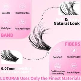 XIUSUZAKI DIY Lash Extension Kit Individual Lash Clusters Kit 280Pcs with Lash Bond and Seal and Remover Tweezers for Lash Cluster Extensions Kit for Beginner(30D+40D D Kit, 10-16mm Mixed)