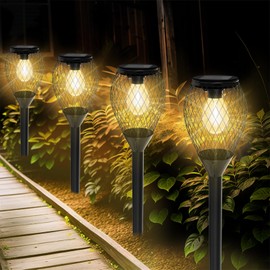 Toyyot Solar Outdoor Lights, 4 Pack Solar Lights Outdoor Waterproof Solar Pathway Lights Solar Garden Lights for Pathway Garden Yard Path Walkway Driveway Lawn Decor