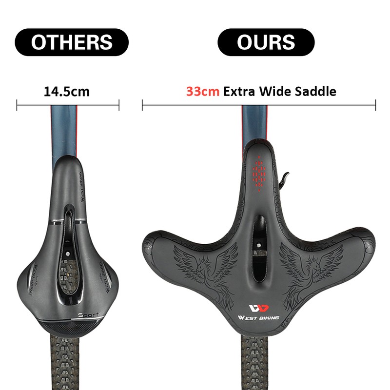 Wide Bike Saddle Comfortable Mountain Bicycle Cushion Pad Waterproof Cycle