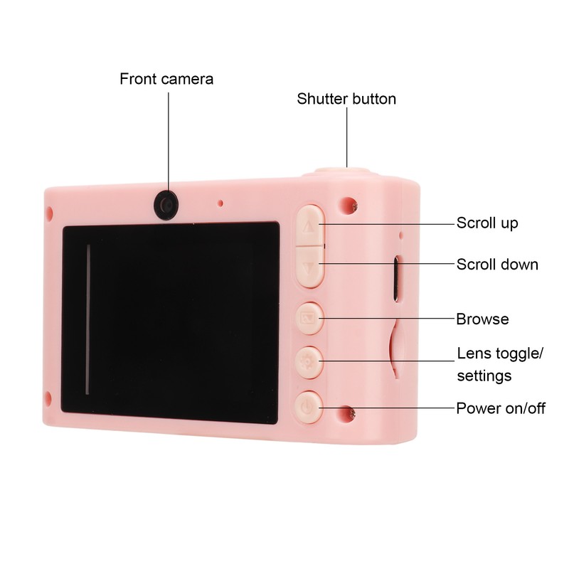 Kids Digital Camera Dual Lens 40MP Video Camera with 8X