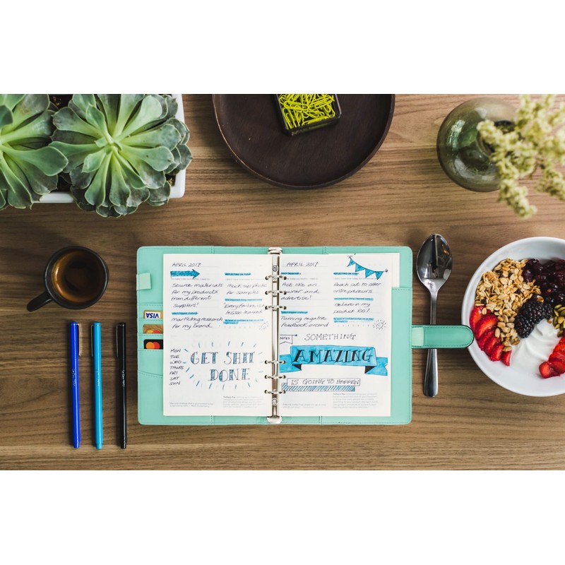Zelten PU Leather Personal Notebook Planner with 80 Pages Loose