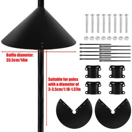 Gosknor Pack of 2 Squirrel Protection for Bird Feeders, 35.5 cm Plastic Wrap Around Squirrel Protection, Squirrel Protection for Outdoor Use, Protects Hanging Bird Feeders and Poles