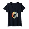 Womens Minimalist Retro Fennec Fox V-Neck T-Shirt