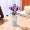 QAZMJUE Purple Crystal Rose Flower Figurine - Elegant Glass Rose
