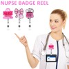 3Pcs Nursing Student Badge Reel Bling Nurse Badge Reel Holder