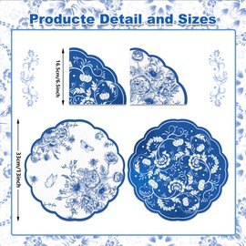120pcs Blue Floral Guest Napkins Blue and White Porcelain Disposable Paper Napkins Decorative Watercolor Celadon Bathroom Hand Towels for Bridal Baby Shower Tea Party Birthday Party Supplies