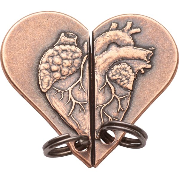 Shire Post Mint Copper Whole Heart Breakable Charm Necklace Set