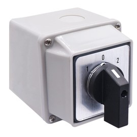 Taiss Changeover Switch 3 Position Selector Switch Box 8 Terminals 20A 550V Universal Latching Rotary Cam Selector Switch with Waterproof Exterior Box LW26-20/2-box
