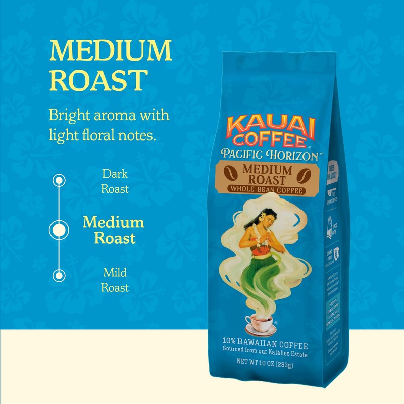 Kauai Coffee Whole Bean Coffee – Smooth, Non-Bitter Pure Arabica