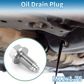 A ABSOPRO Oil Drain Plug Anti Leakage Oil Pan Drain Bolt Screw Thread Repair Stainless Steel Silver Tone 1 Set M12x1.75