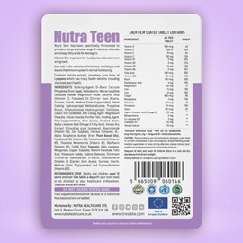 Trèsible Nutra Teen Vegan Multivitamin for Teenagers Tablets (4 Weeks Supply) - Multivitamin and Minerals Nutritional Supplements, Teen Vitamins for Boys & Girls, 25 Essentia Multivitamin Tablets