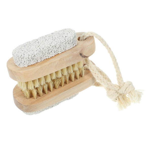 Beavorty 2Pcs Exfoliating Foot Scrubber with Pumice Stone Pig Hair