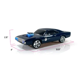 QFX Bluetooth 1968 Retro Muscle Car Replica Speaker, Dual 2-inch Speakers, Hands Free Link, Built-in Microphone, FM Radio and LED Party Lights, Blue - BT-1968-BLU