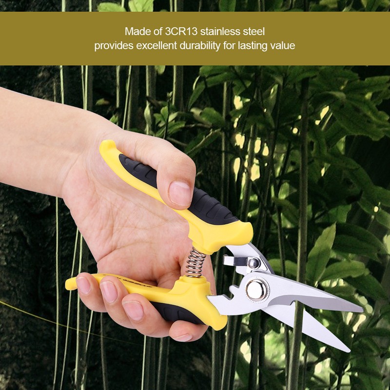 7" Stainless Steel Pruning Shears Cutter Home Gardening Plant Scissor