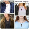 Wooden Cross Necklace, Cross Pendant for Stress Relief, Touch to