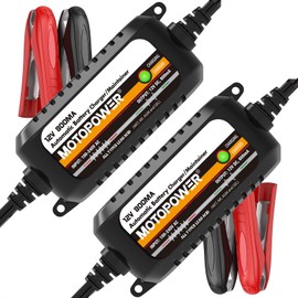 MOTOPOWER MP00205C 12V 800mA Automatic Battery Charger, Battery Maintainer, Trickle Charger, and Battery Desulfator, 2-Pack (2)