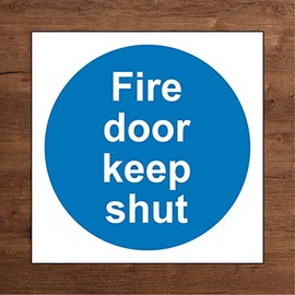 12 Fire Door Keep Shut Warning Safety Stickers 76MM x 76MM Safety Labels - (12 Pack)