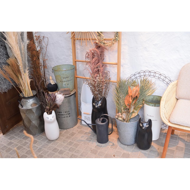 パレットライフ PaletteLife Umbrella Stand Ceramic Scandinavian Cat Small-Size, White, CLY-13WH