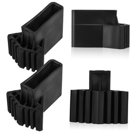 TEHAUX 4 Pcs Ladder Feet Protector Pads Non Slip Plastic Ladder Feet Covers Safety Replacement Easy Install Durable Black Skid Accessories