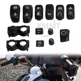 Unbranded Hand Control Switch Buttons Caps Kit For Harley Electra Glide Police FLHTP 14-23
