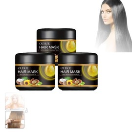Keratin Hair Mask, Nourishment Treatment for Hair Repair & Beauty, Professional Treatment for Hair Repair, Hair Conditioner for Dry, Damaged, Frizzy Hair & Split Ends - Specification: 3 PCS