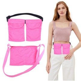 2 PCS Drain Holder After Tummy Tuck with 3 Pouch,Mastectomy Prosthesis Supplies,Adjustable Tummy Tuck Recovery Must Haves,for Bilateral Mastectomy/Reduction Surgery Accessories (Rose Red)