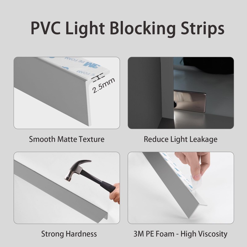 ZSTARR PVC Light Blockers Blackout Light Blocking Strips for Shades