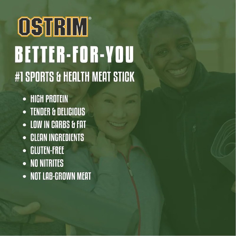 Ostrim (1.5oz) Beef & Ostrich High Protein Snack Stick, (Original
