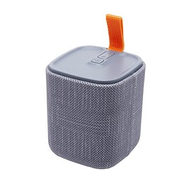 APM Tragbarer Bluetooth-Lautsprecher, Mini-Lautsprecher, kabellos, kompaktes Format, Lautsprecher in trendigem Design, bis zu 8 Stunden Akkulaufzeit, spritzwassergeschützt IPX4, Grau, 571077