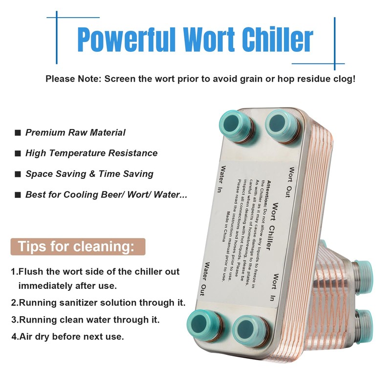 Ferroday 20 Plate Wort Chiller Stainless Steel Brazed Plate Heat