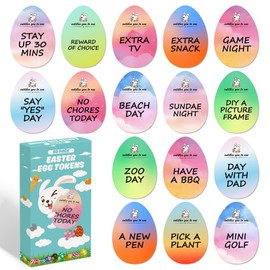 BleSky 60 Pack Easter Egg Tokens for Kids,Easter Reward Tokens Easter Prizes Stuffers Coins for Egg Hunt Prizes Easter Egg Fillers