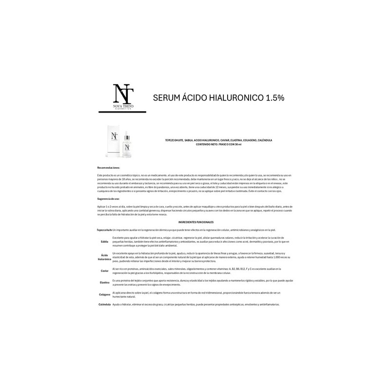 Kit Facial De 5 Productos, Nova Trend Cosmetics