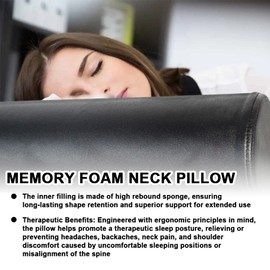 Cervical Neck Roll Pillow Memory Foam Pillow Cylinder Round Pillow 19.7x3.9in with Washable Zippered Cover for Neck Lumbar Leg PainRelief