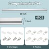 Otoolling 4 Pack 59.4 Inch Poster Rail Hanging Aluminum Clip