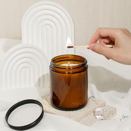 Smoke & Vanilla Scented Candles, Long Lasting Burn Candle for Home Scented, Hand Poured Soy Wax Candles for Women and Men, 7oz