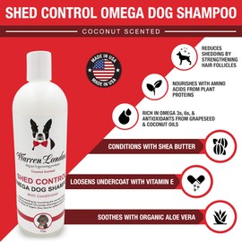 Warren London Shed Control Dog Shampoo for Shedding | 2-in-1 Dog DeShedding Shampoo and Conditioner | Nourishes Hair Follicles w/Grapeseed & Coconut Oil | Anti Shedding Shampoo for Dogs | 1gal