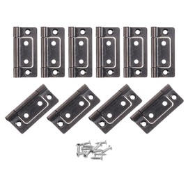 uxcell 10Pcs 2x1 Inch Door Hinges Non-Mortise No Noise Bifold Door Hinges Plating for Cabinet Furniture Window Wardrobe with Screws, Copper Red
