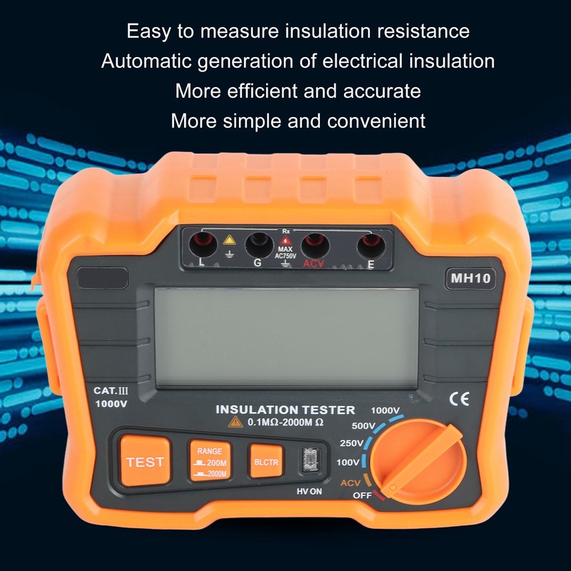 Digital Megohm Meter Electrical Earth Resistance Insulation Tester High Accuracy