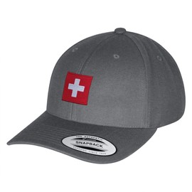 JPAK Swiss Flag Outdoor Hat Curved Bill Cap Soccer Dark Grey