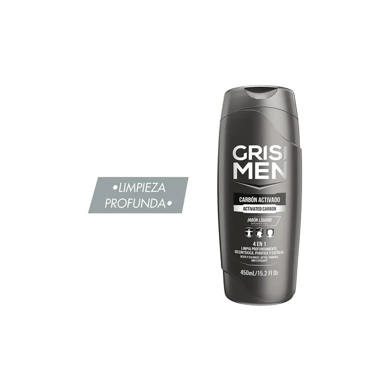 Jabón Líquido Corporal Grisi Men Carbón Activado 450ml