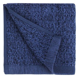 Everplush Diamond Jacquard Face Cloths 6 Pack Polyester Navy Blue 6 x Washcloth (13 x 13 in) 6