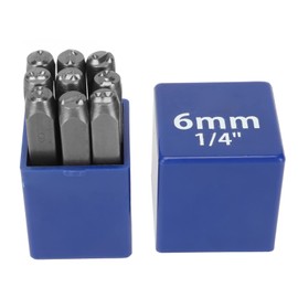 Metal Number Punch Set,9 Pcs 6mm High Carbon Steel Number Punch Set Metal Stamping Tool for Lmprinting Metal Plastic Wood Leather