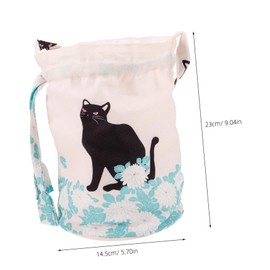 BESPORTBLE Cute Kimono Pouch Drawstring Bag Lightweight Handbag for Makeup Keys and Essentials Versatile Cat Design for Daily Use Parties and Outings